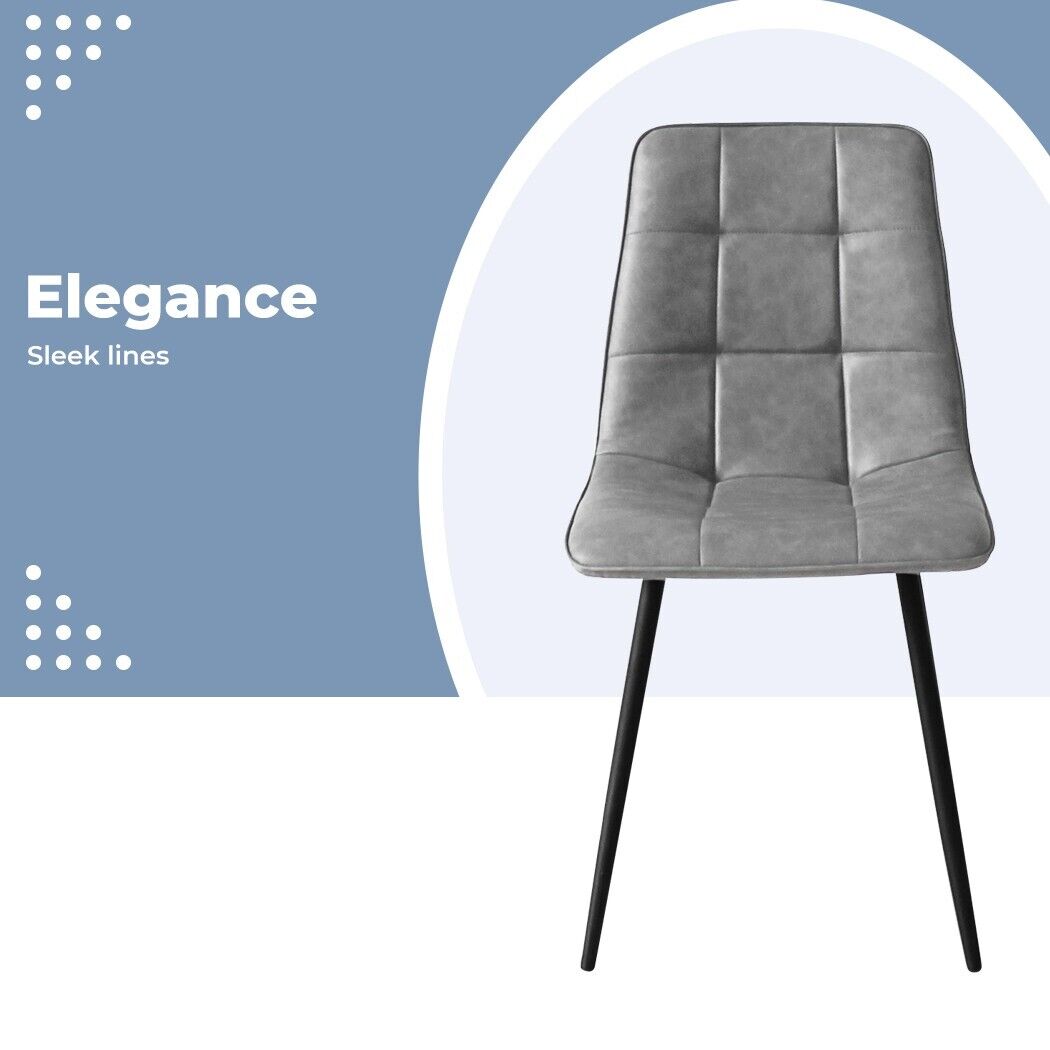 Levede Padded Dining Chairs Faux Leather For Kitchen Home Office - Set Of 4