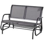 2-person Patio Glider Bench Gliding Chair Loveseat W/armrest | Gray