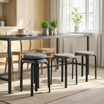 Stackable Stools Modern Cushioned Set Of 4 | Dark Grey