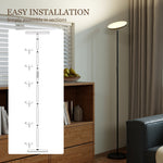 HOMCOM Rgb Floor Lamp With Rotatable Head, Modern Standing Lamp, Black