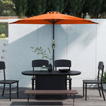 2.7m Metal Frame Garden Furniture Parasol Half Round Umbrella | Orange