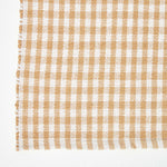 Cotton Gingham Check Rug Hand Woven | 120cm x 80cm | Beige