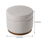 Round Beige Ottoman Storage Stool Seat