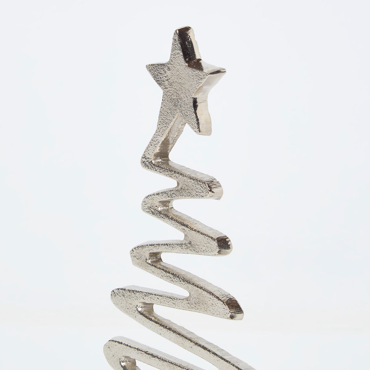 HOMESCAPES Silver Coiled Tree Ornament With Star