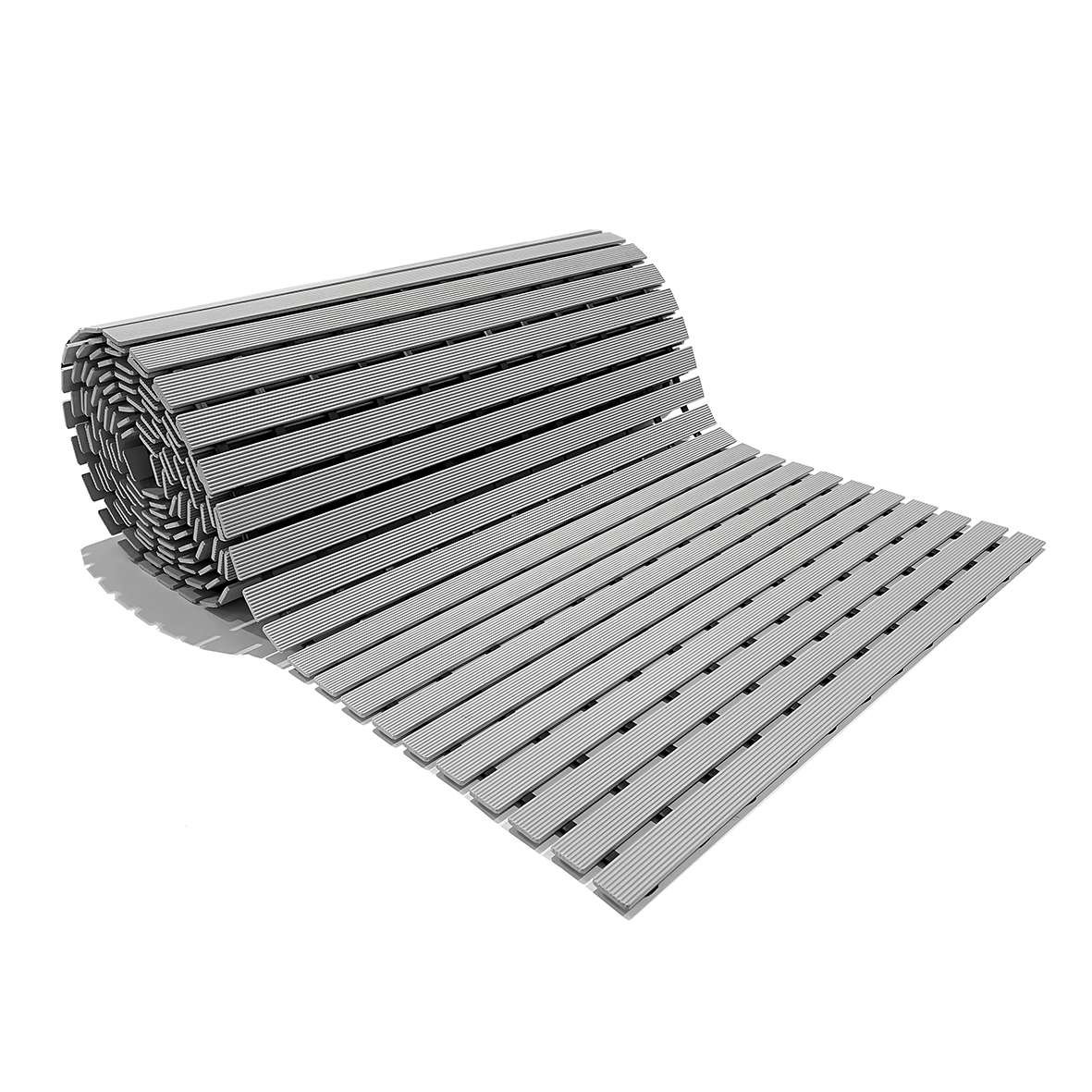 Pvc Duckboard Wet Area Non-slip Mat Drainage Matt - 61cm X 5m Roll | Grey
