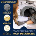 Deluxe  Xl Electric Throw Heated Double Over Blanket Soft Fleece 9 Heat & 12hr Timer Settings | XL | Silver
