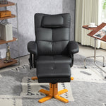 Massage Recliner Chair With Footstool And Hidden Storage | One Size | Black