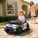 Kids Electric Ride Pm Police Car With Remote Control, Multicoloured
