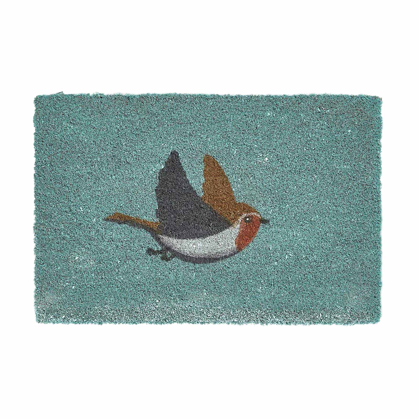 HOMESCAPES Grey Robin Non-slip Coir Doormat, 60 X 40 Cm