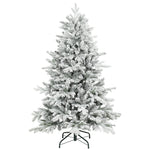 Artificial Christmas Tree With Snow, Hinged Xmas Tree | 5ft | Green