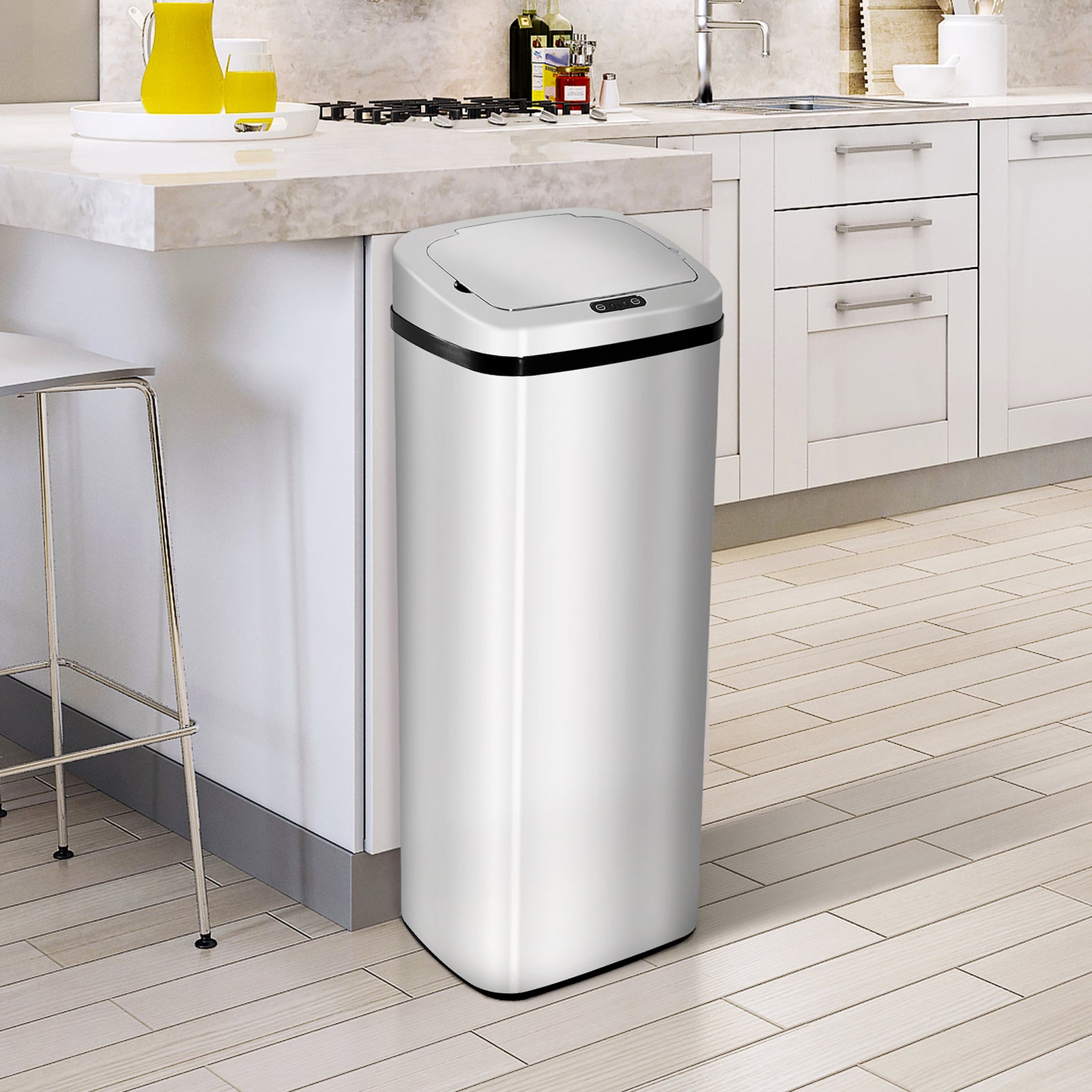 50l Infrared Automatic Motion Sensor Dustbin Stainless Steel