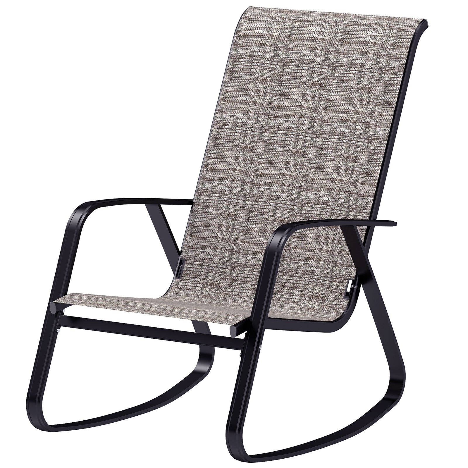 Garden Rocking Chair, Ergonomic With Armrests | Brown