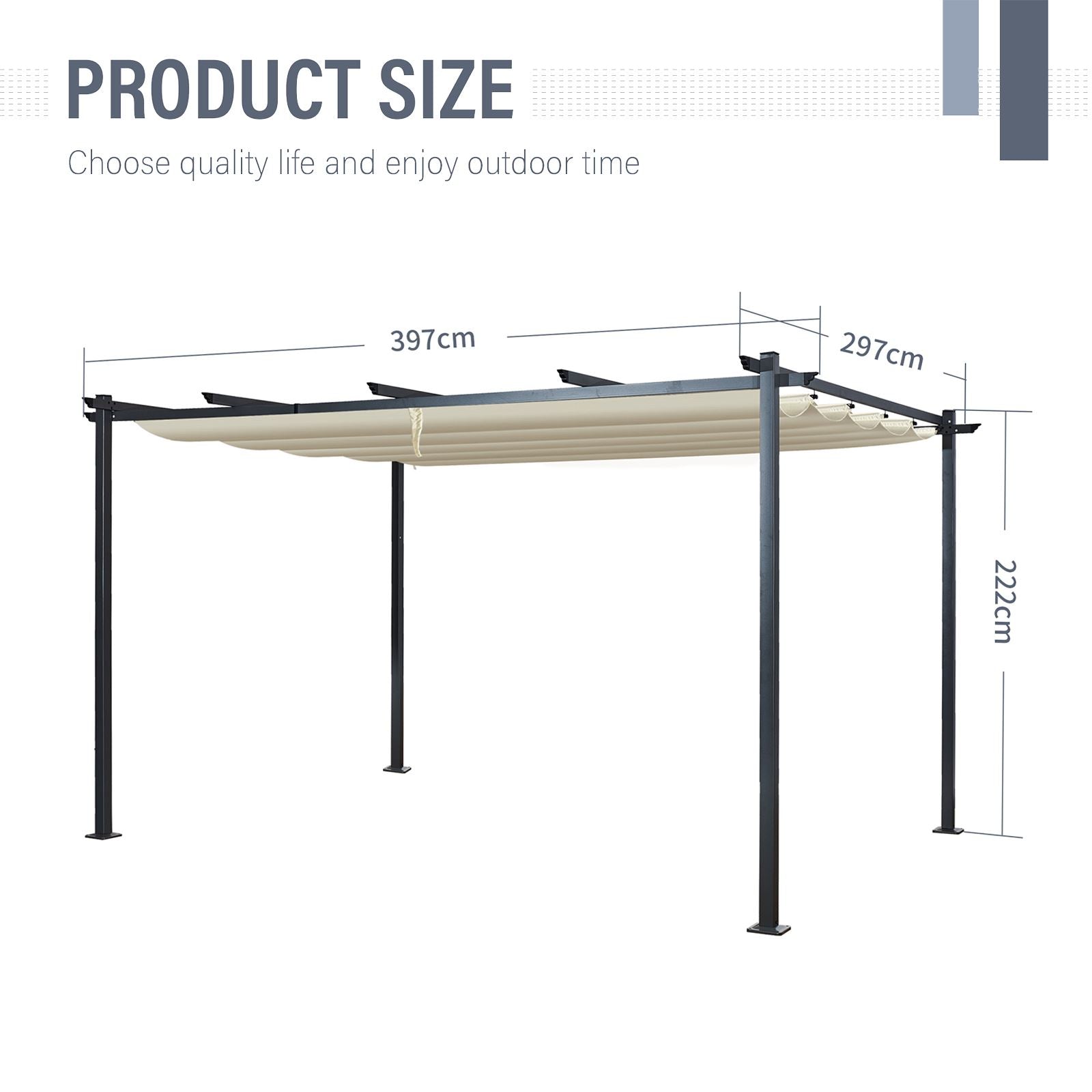 Acorn 4m X 3m Rectangular Pergola In Creamy White | 4m x 3m | Creamy White