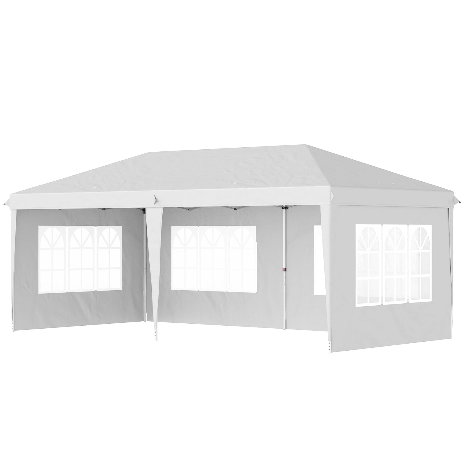 3 X 6m Garden Pop Up Gazebo, Height Adjustable | White