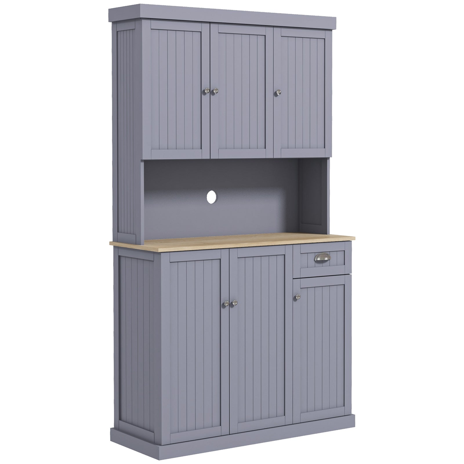 Kitchen Cupboard Storage Cabinet With Adjustable Shelves, Grey