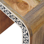 Solid Mango Wood Edessa Bone Inlay End Table