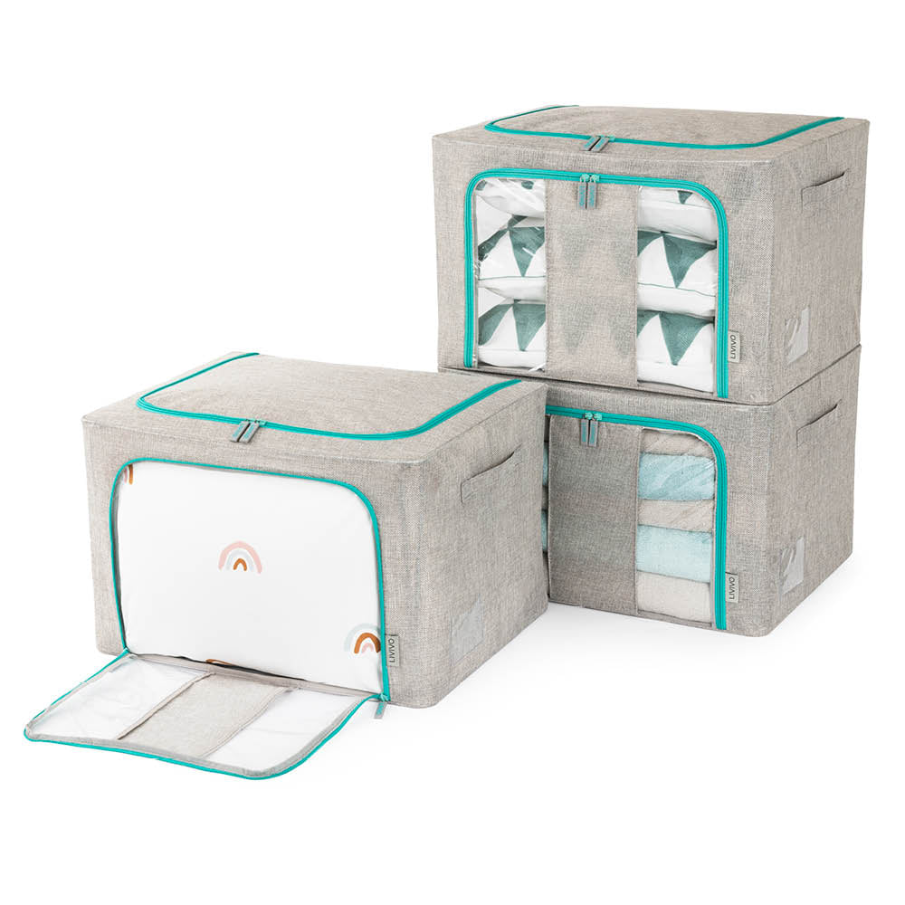 Folding Storage Bag With Metal Frame | One Size | Grey
