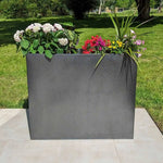 Long Zinc Galvanised Tall Trough Planter | 120cm x 40cm x 100cm | Silver Black