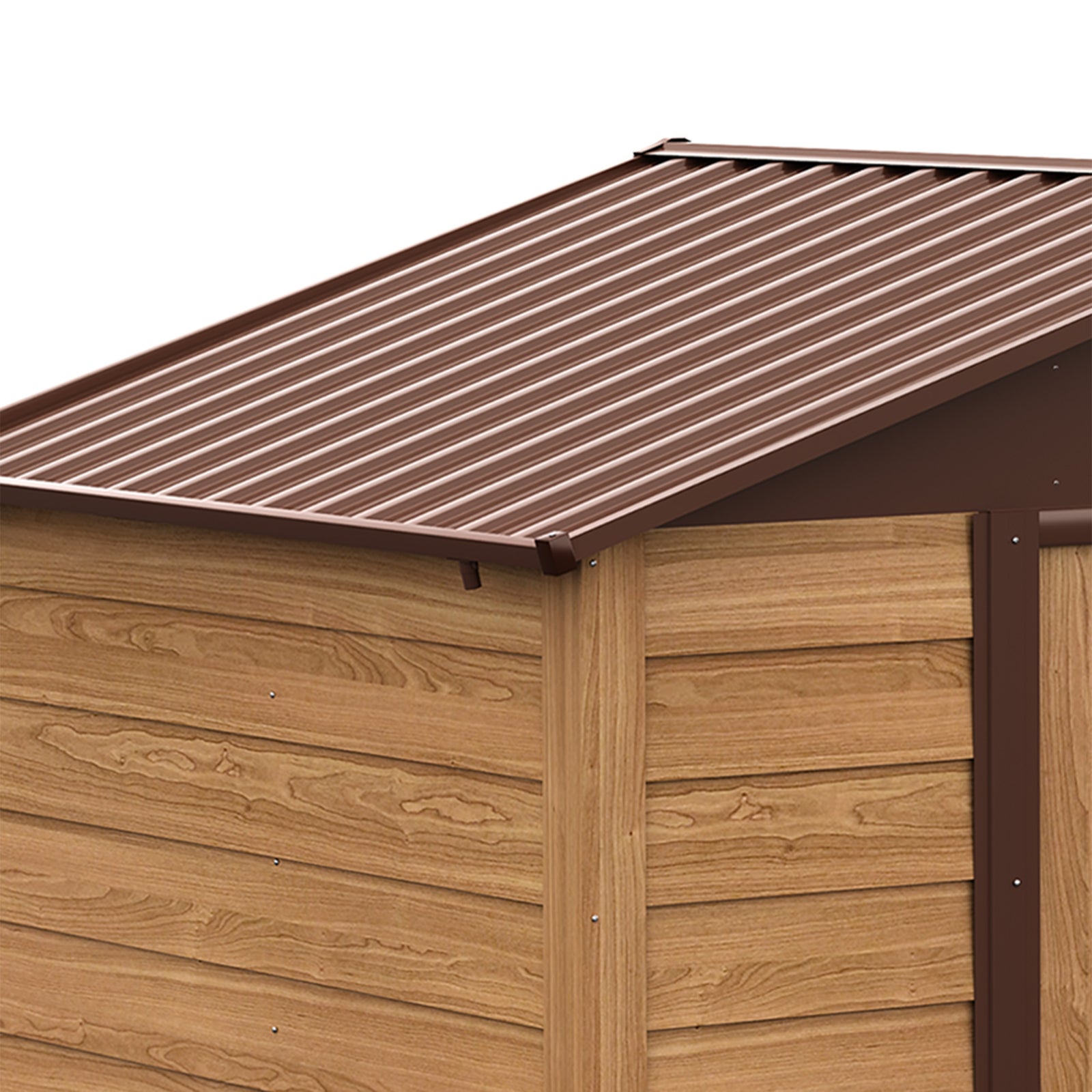 Garden Shed Wood Effect Tool Storage Sliding Door Wood Grain | Medium | Brown