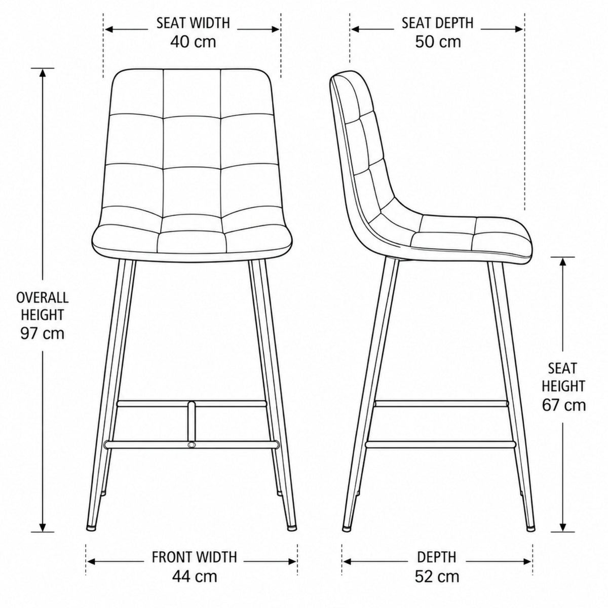 Indoor & Outdoor Living Erica Plush Velvet Comfort Bar Stools