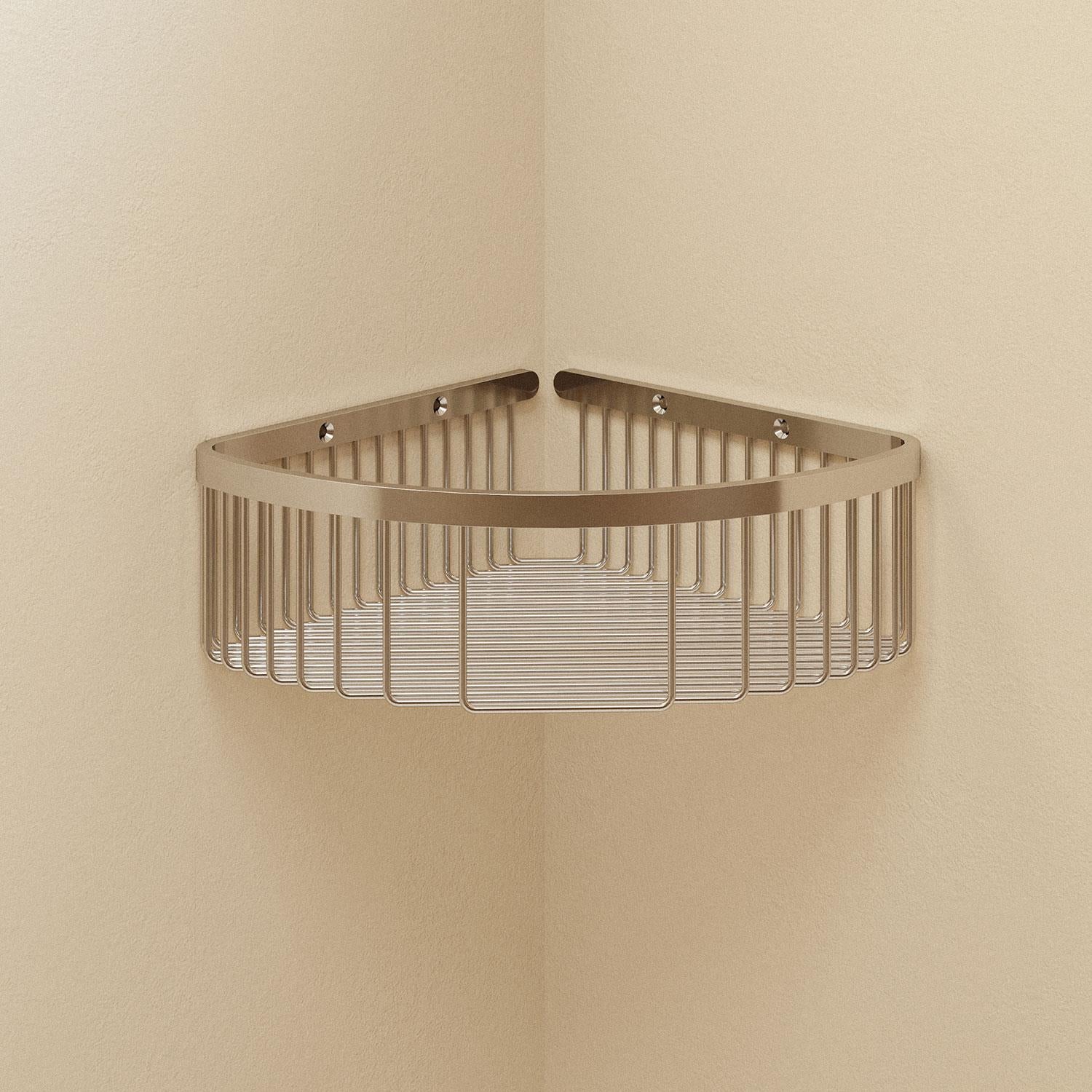 Corner Shower Caddy, 20cm, Chrome, Wall Mounted, Architect Collection