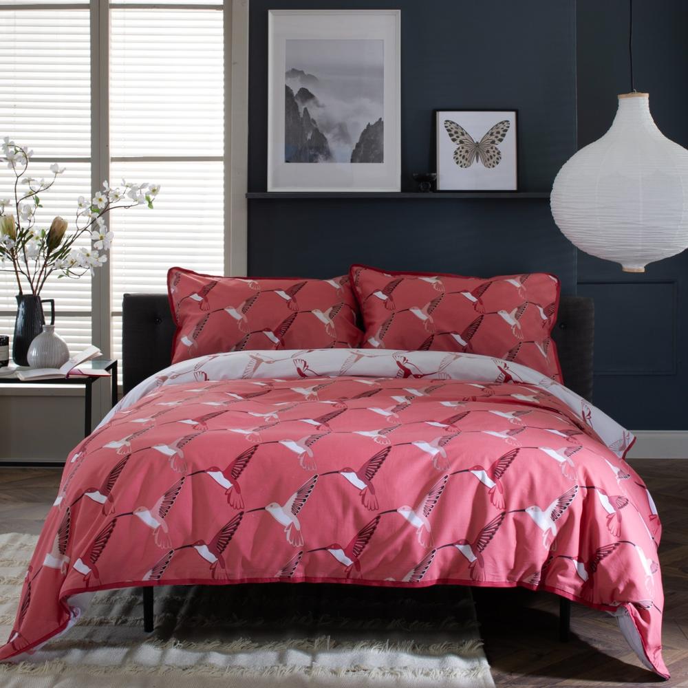 Hummingbird Deluxe Thread Count Cotton Duvet Cover Set | Single | Pink