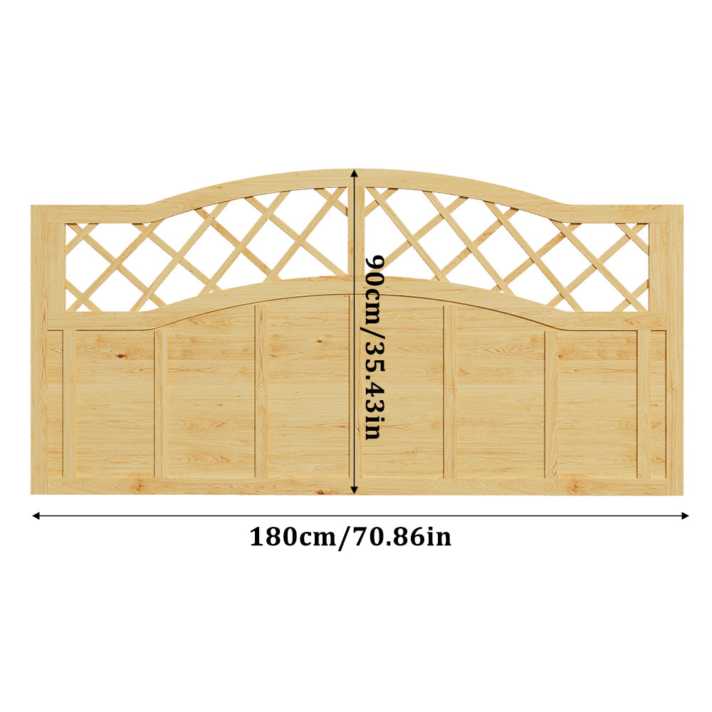 Spruce Wood Fence Panel With Arched Lattice Top 180cm W X 90/120/150/180cm H– Natural Finish, Durable, Easy Diy Garden Privacy Screen | Small