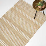 Arlyn Natural Striped Handwoven Jute Rug | 150cm x 95cm | Natural