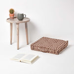 Cotton Thin Striped Floor Cushion | 50cm x 50cm | Beige