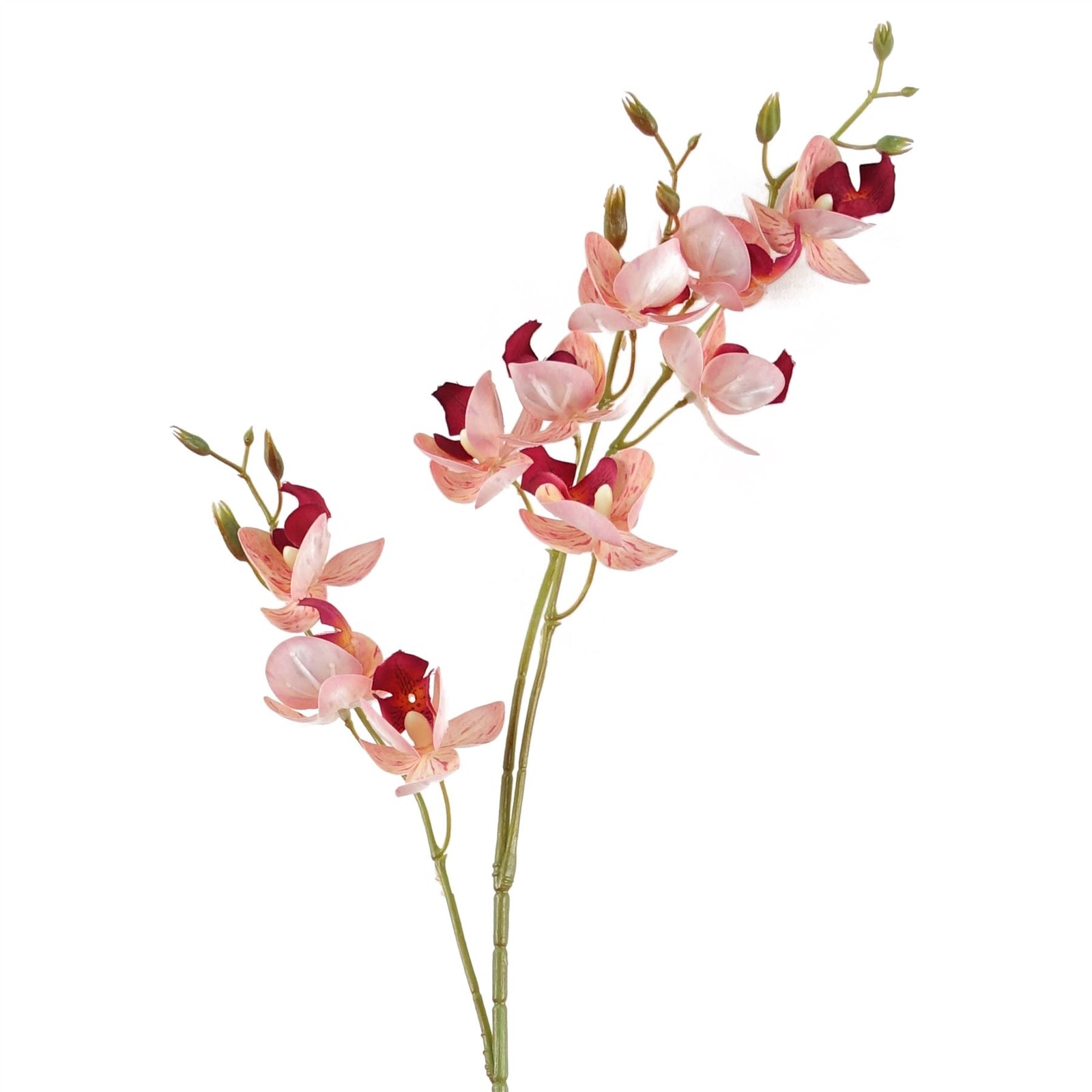 Pack Of 6 X 80cm Pink Artificial Mini Orchid Stem