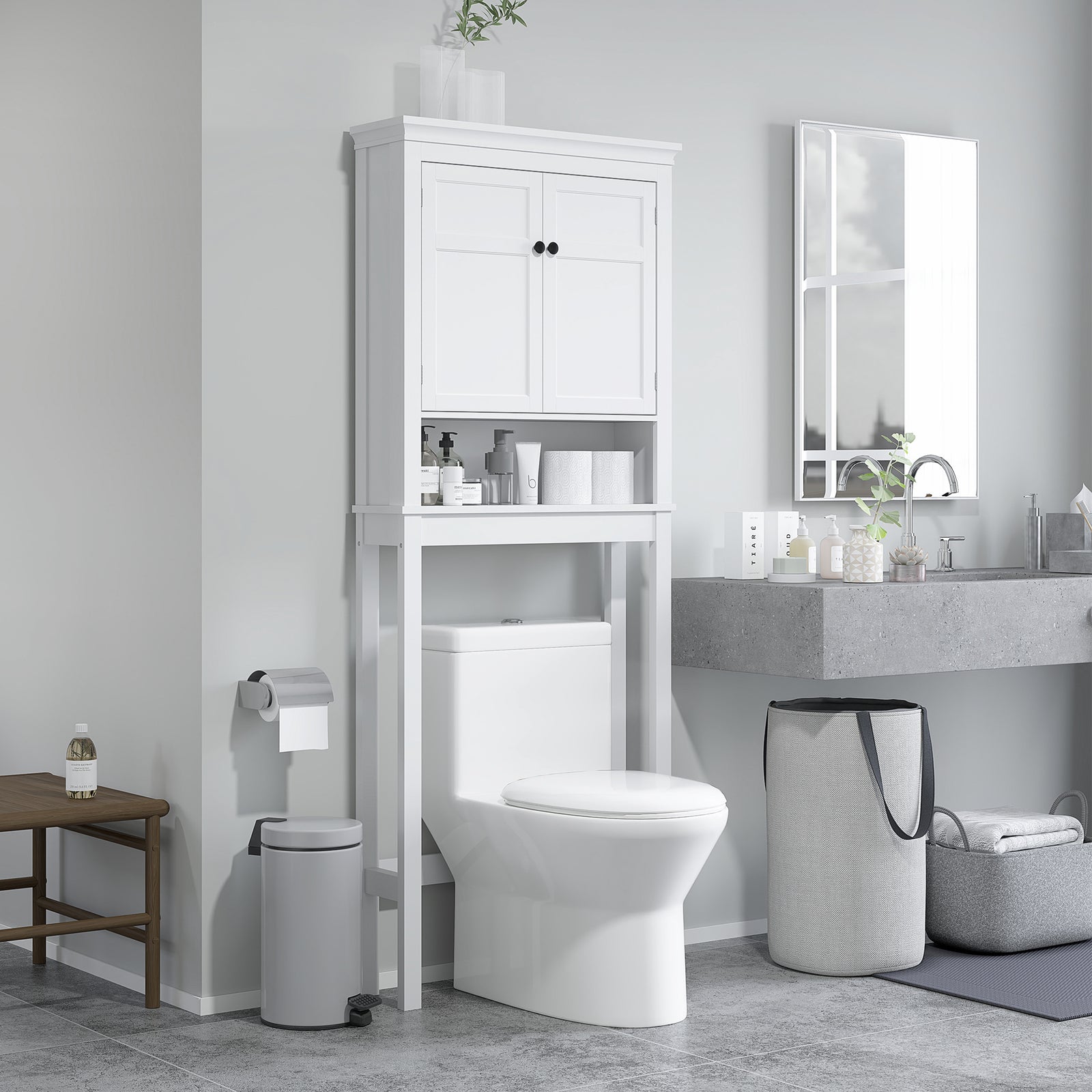 Over Toilet Storage Unit 3-tier Freestanding Washing Machine