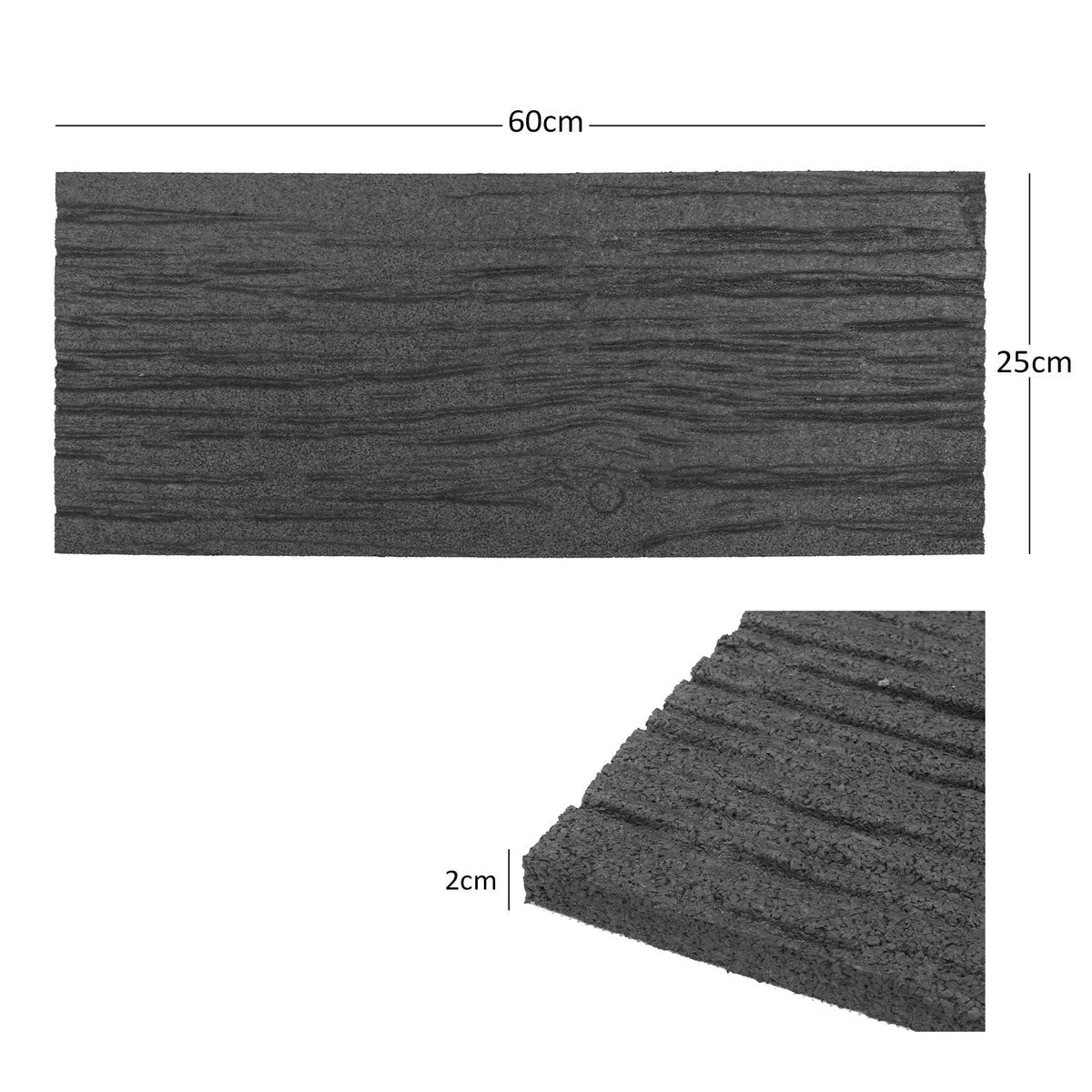 Eco-friendly Rail Sleeper Stepping Stones - Grey | Set of 2 | Grey