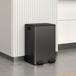 2 X 28l Dual Kitchen Bin Pedal Bin For Recycling And Waste | Black
