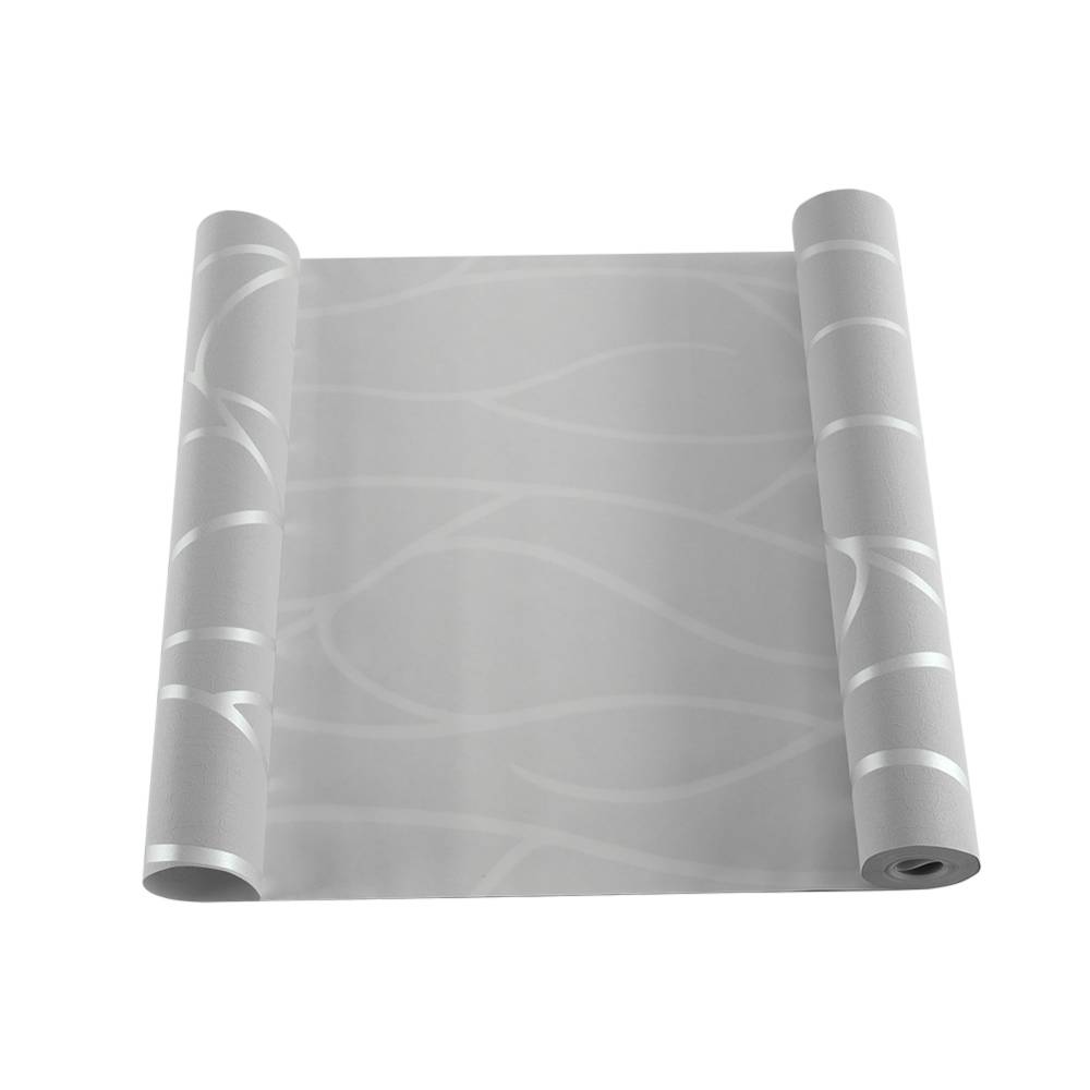 Silver Grey Non-woven Embossed Geometric Wallpaper