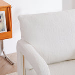 Teddy Fleece Upholstered Accent Chair With Lumbar Pillow