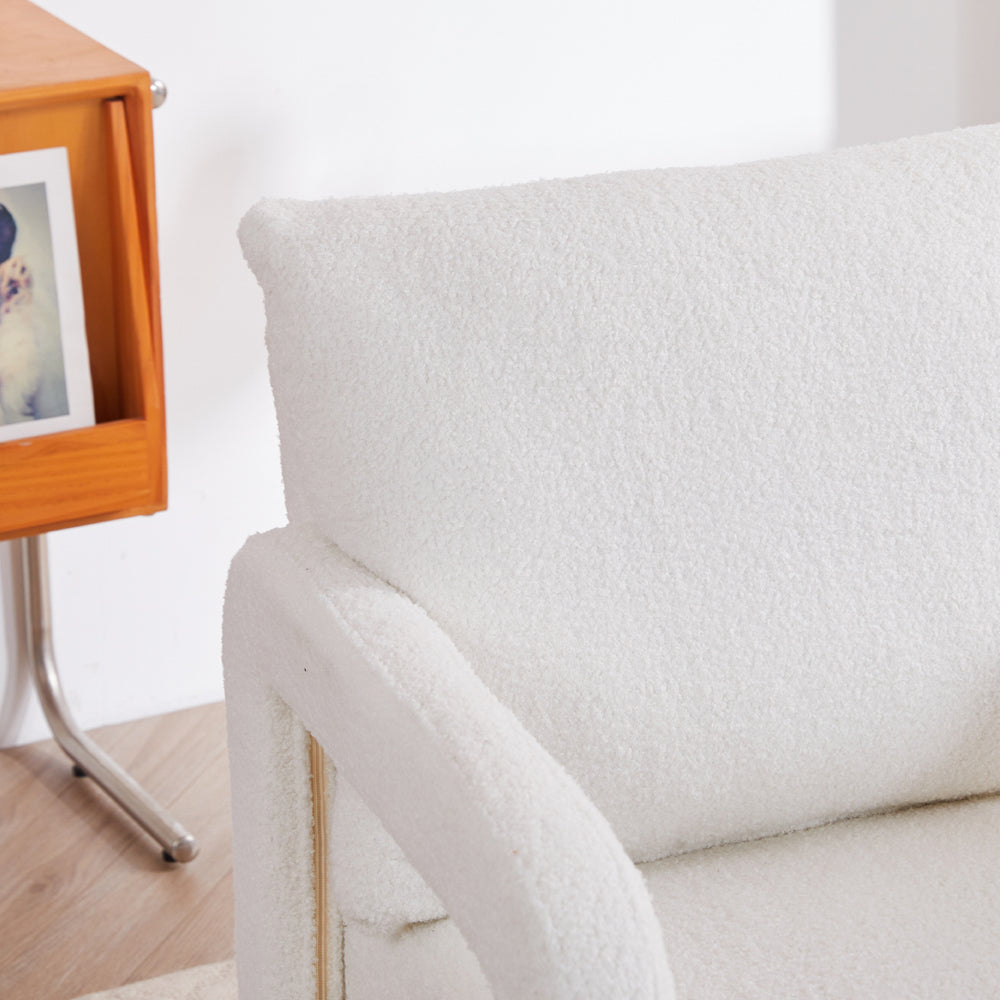 Teddy Fleece Upholstered Accent Chair With Lumbar Pillow