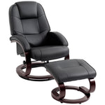 Recliner Chair With Footstool, Swivel Recliner Armchair | Black