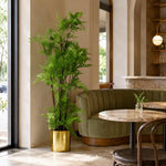 Artificial Natural Look Moss Fern Large Gold Planter 150cm 5ft Realistic Botanik