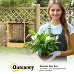 Raised Garden Bed With Trellis 110x44x113cm Natural