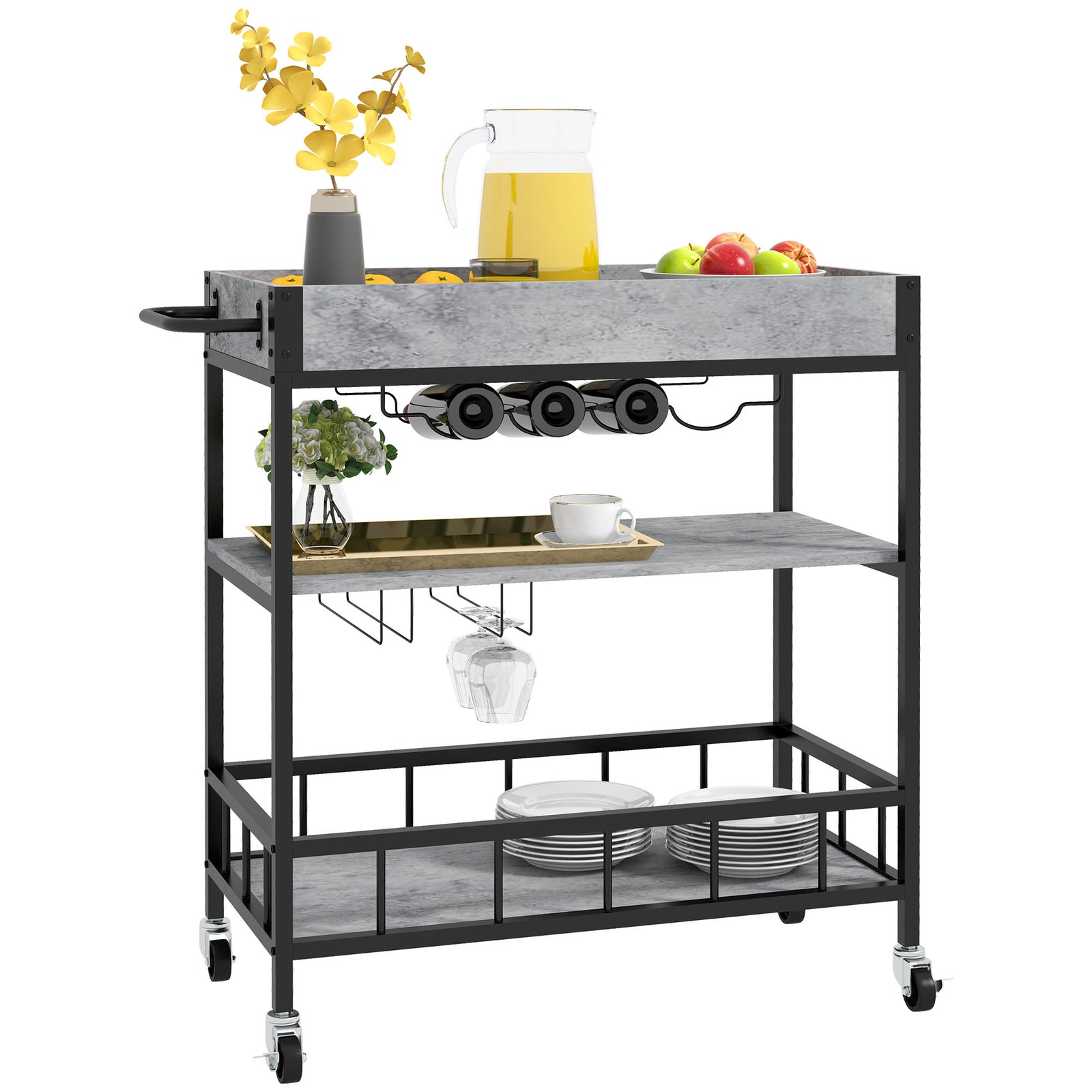 Kitchen Bar Cart Kitchen Island On Wheels With Wine Rack