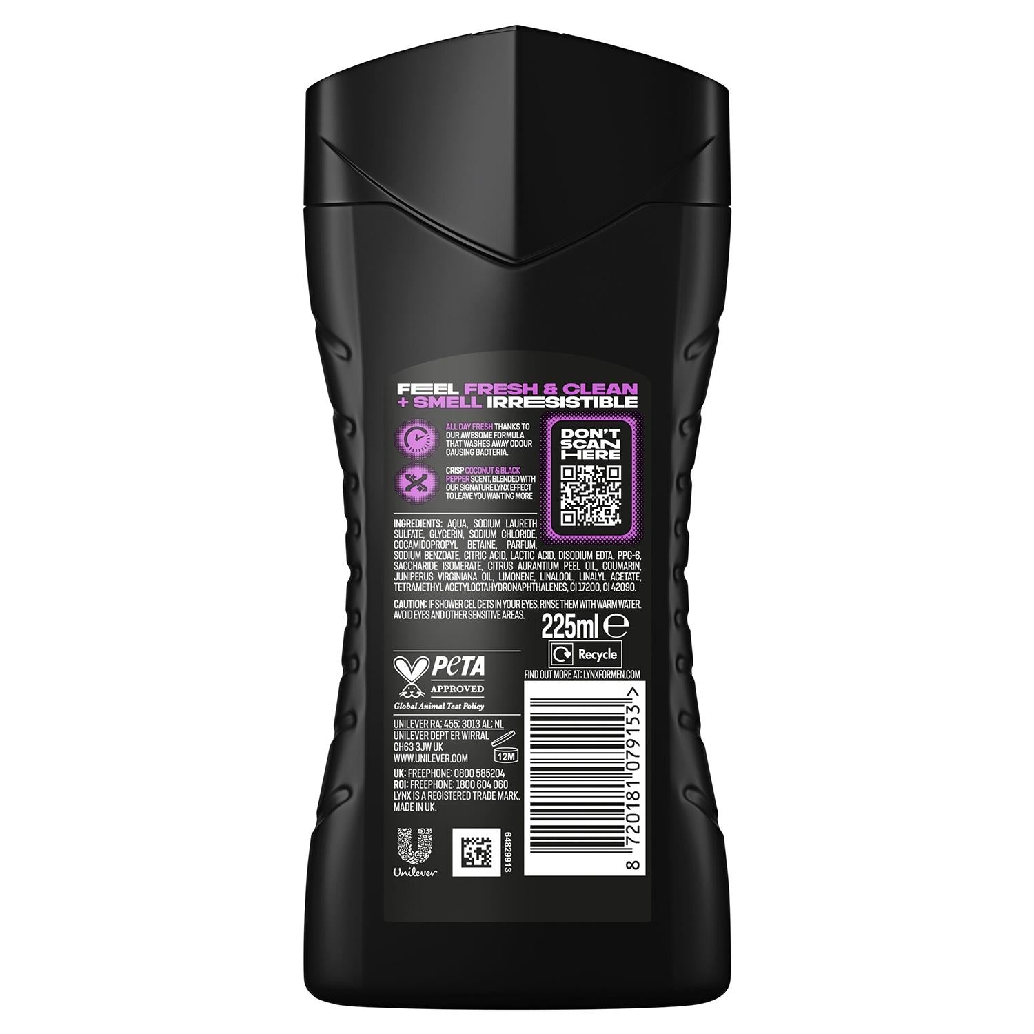Excite 12h Refreshing Fragrance Shower Gel Body Wash For Men, 225ml | Set of 30