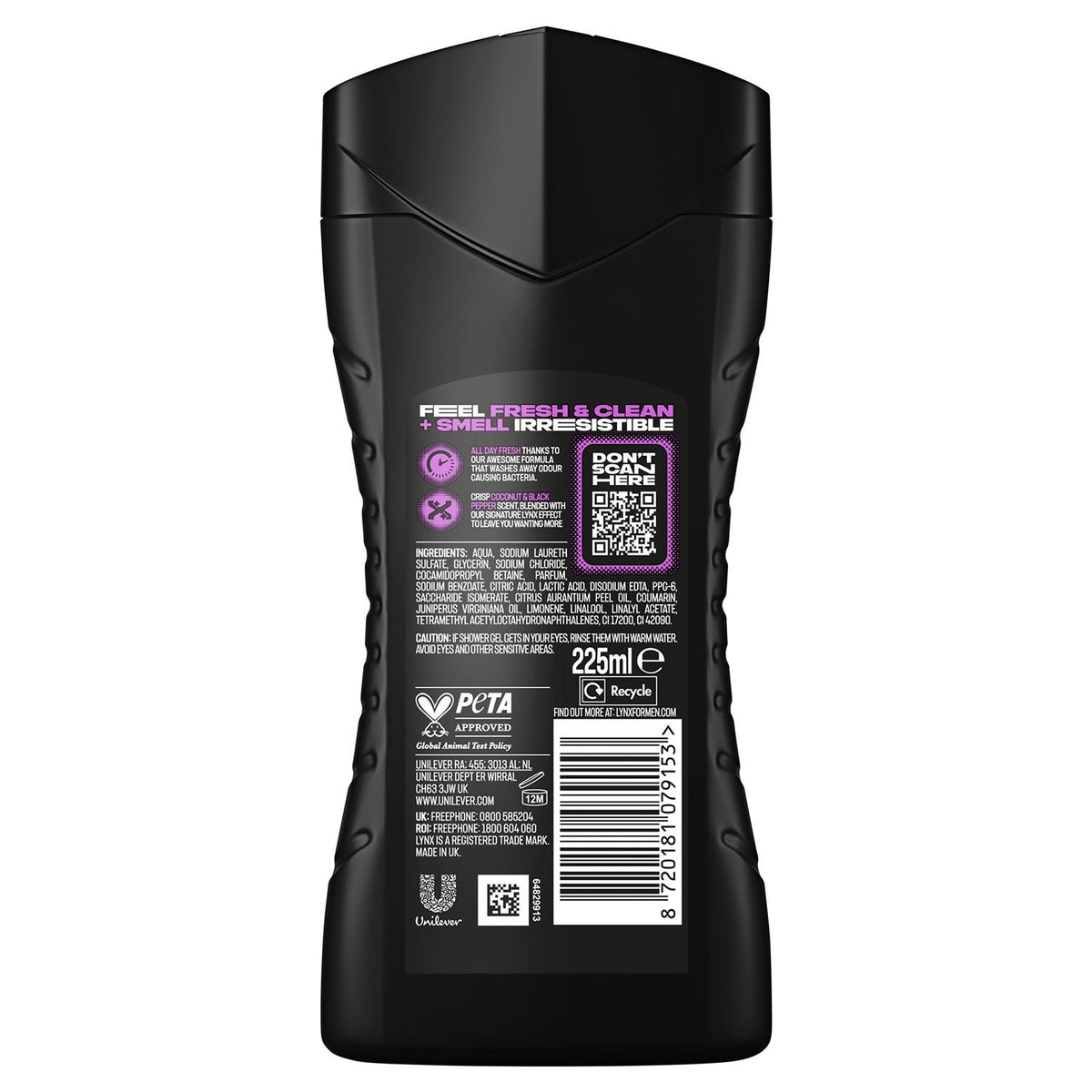 Excite 12h Refreshing Fragrance Shower Gel Body Wash For Men, 225ml | Set of 30