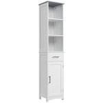 Tall Bathroom Storage Cabinet Slim Freestanding Linen Tower
