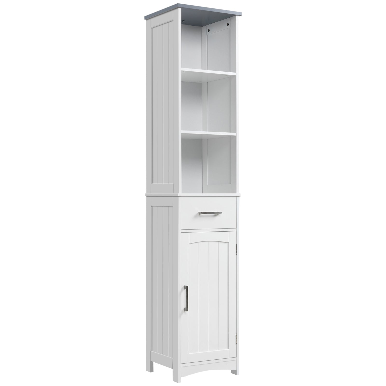 Tall Bathroom Storage Cabinet Slim Freestanding Linen Tower