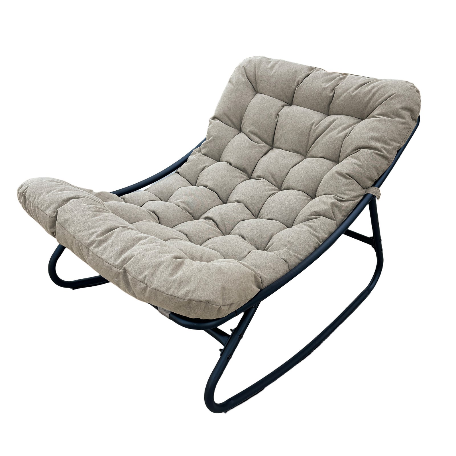 Solace Outdoor Rocking Chair And Stool | One Size | Light Brown