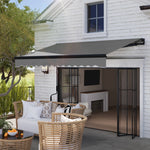Electric Awning W/ Led Light And Remote Controller | Large | Dark Gray