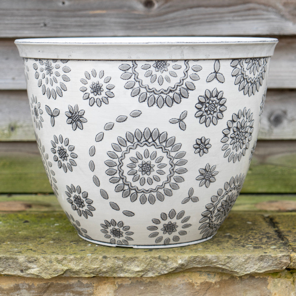 Chengdu Planter White 12 " - Set Of 2