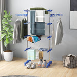 3/4 Tier Clothes Airer Stainless Steel Clothes Drying Rack | Large | Blue