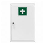 Medicine Cabinet Lockable Wall Mounted Storage Box Metal Home,white