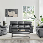 Oxford Faux Leather Sofa 3 Seater | Dark Grey